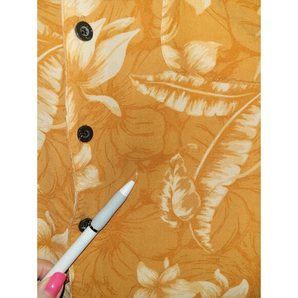 Panama Jack Mens‎ Hawaiian Shirt L Short Sleeve Button Up Collared Orange Rayon - Picture 7 of 9